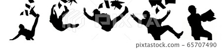 Bouncing, office worker, silhouette, バ ウ ン ス, サ ラ リ ー マ ン, シ ル エ ッ ト, Bouncy, silhouette 65707490