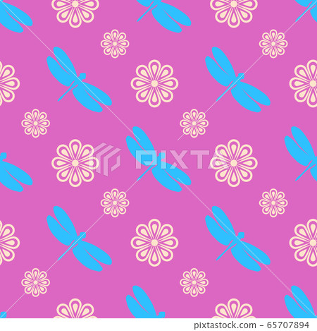 Abstract seamless pattern with flowers and... - Stock Illustration ...