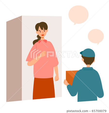 [New lifestyle] A woman who uses delivery and online shopping. 65708079