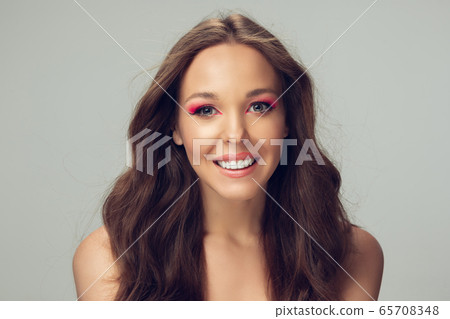 Made to be a model Beautiful young woman smiling and - stock photo