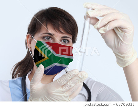 Scientist woman and mask 65709335
