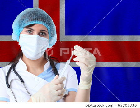 Scientist woman with test tube Coronavirus  65709339