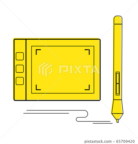 Graphic tablet and and Stylus icon vector graphic illustration Graphic tablet and and Stylus icon vector graphic illustration 65709420
