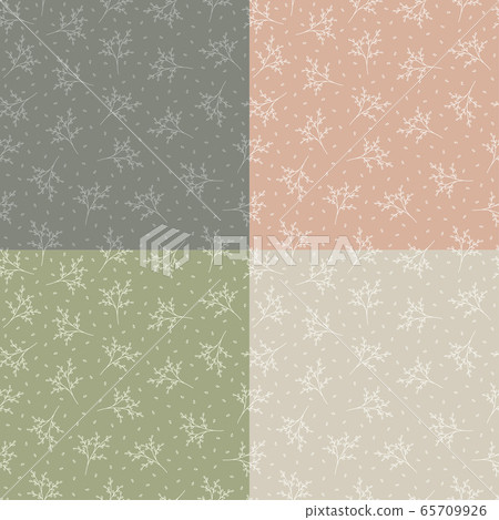 Seamless pattern with hand drawn flowers,... - Stock Illustration ...