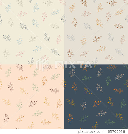 Seamless pattern with hand drawn flowers,... - Stock Illustration ...