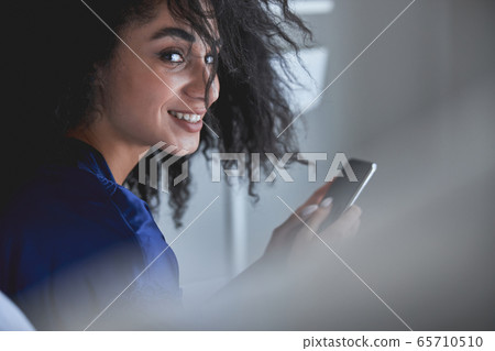 Close up of tender girl that posing on camera Close up of tender girl that posing on camera 65710510