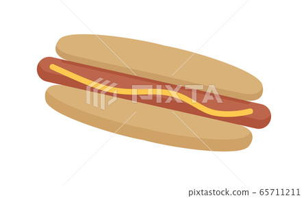 Hot dog. Vector isolated flat illustration fast 65711211