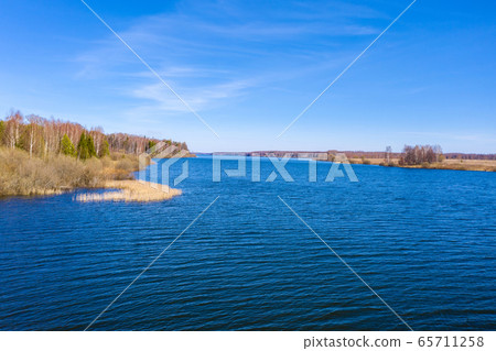 Wide Uvodsky reservoir with blue water of the Wide Uvodsky reservoir with blue water of the 65711258