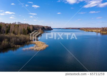 Wide Uvodsky reservoir with blue water of the 65711259