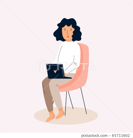 Young freelancer woman working remotely from home Young freelancer woman working remotely from home 65711602