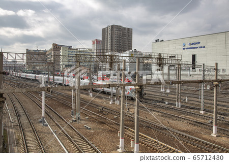 City railroad junction in the daytime 65712480