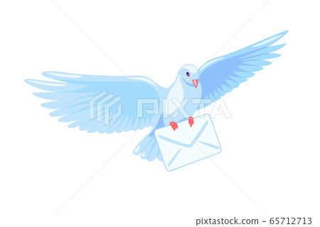 Flying post pigeon with a letter isolated on background. Free white dove with envelope. Air mail delivery symbol. Flat cartoon vector illustration. Retro message sent Flying post pigeon with a letter isolated on background. Free white dove with envelope. Air mail delivery symbol. Flat cartoon vector illustration. Retro message sent 65712713