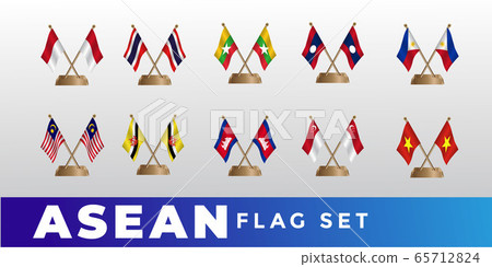 Asean flag design template set 65712824