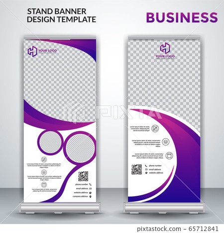 Business roll up banner design - vector 65712841