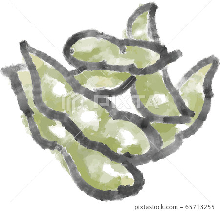 Green soybeans, bleeding watercolor style Green soybeans, bleeding watercolor style 65713255