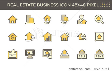 Real estate business vector icon set design, 48X48 - Stock Illustration ...