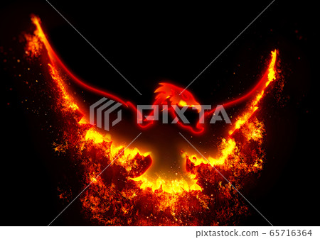 Abstract firebird fluttering in the dark Abstract firebird fluttering in the dark 65716364