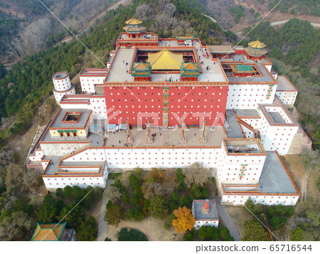 Aerial view of The Putuo Zongcheng Buddhist Temple, Chengde, China 65716544