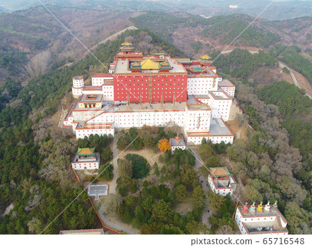 Aerial view of The Putuo Zongcheng Buddhist Temple, Chengde, China 65716548