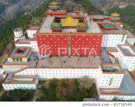 Aerial view of The Putuo Zongcheng Buddhist Temple, Chengde, China 65716549