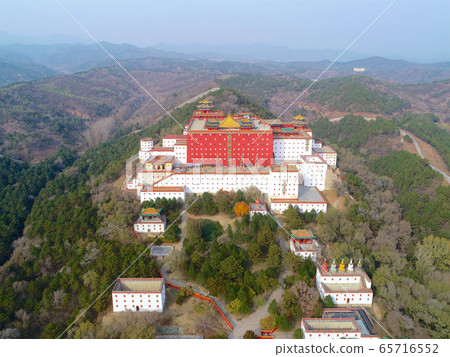 Aerial view of The Putuo Zongcheng Buddhist Temple, Chengde, China 65716552
