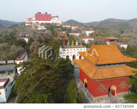 Aerial view of The Putuo Zongcheng Buddhist Temple, Chengde, China 65716569