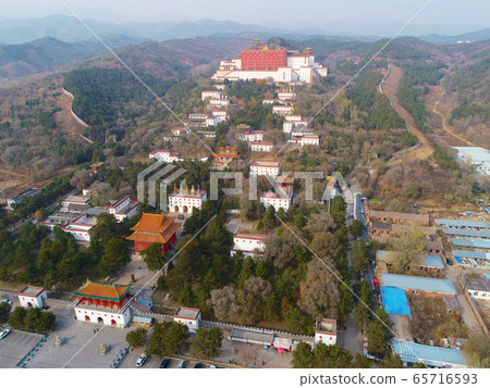 Aerial view of The Putuo Zongcheng Buddhist Temple, Chengde, China 65716593