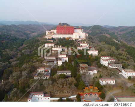 Aerial view of The Putuo Zongcheng Buddhist Temple, Chengde, China 65716607