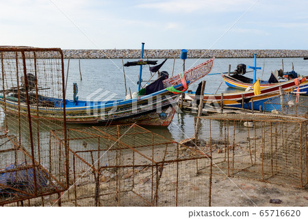 Many small fishing boats at the lake Many small fishing boats at the lake 65716620
