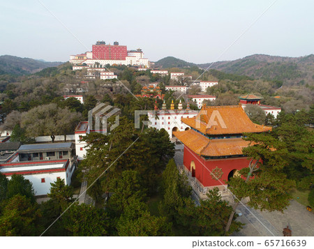 Aerial view of The Putuo Zongcheng Buddhist Temple, Chengde, China 65716639