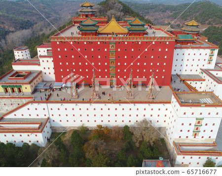 Aerial view of The Putuo Zongcheng Buddhist Temple, Chengde, China 65716677