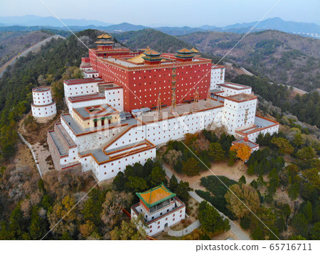 Aerial view of The Putuo Zongcheng Buddhist Temple, Chengde, China Aerial view of The Putuo Zongcheng Buddhist Temple, Chengde, China 65716711