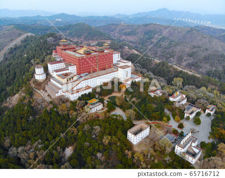 Aerial view of The Putuo Zongcheng Buddhist Temple, Chengde, China 65716712