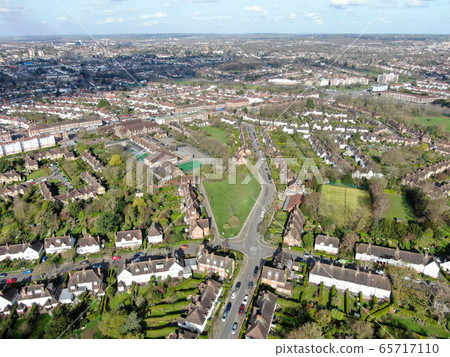 Aerial view of Hampstead Garden Suburb, an elevated suburb of London. Aerial view of Hampstead Garden Suburb, an elevated suburb of London. 65717110