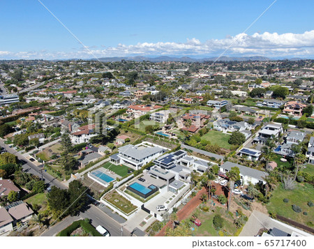 Aerial view of Solana Beach, coastal city in San Diego County 65717400
