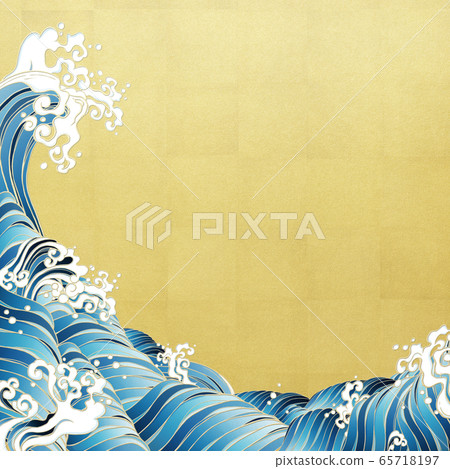 Background-Wave-Japanese-Japanese style-Japanese pattern-Gold leaf 65718197