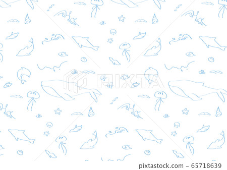 海洋生物圖案簡單 65718639