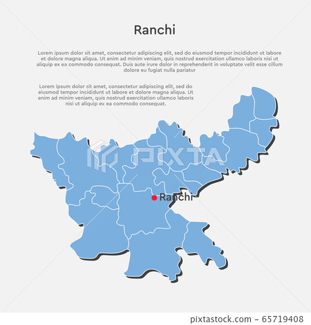 Province India country map Jharkhand info graphic 65719408
