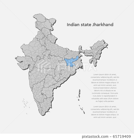 India country map and Jharkhand state template 65719409