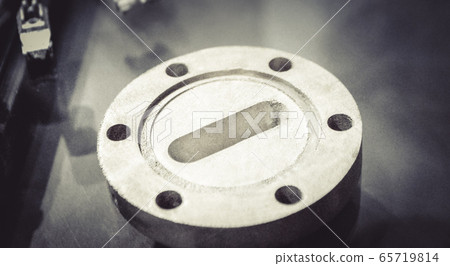 Object printed on metal 3d printer close-up. 65719814