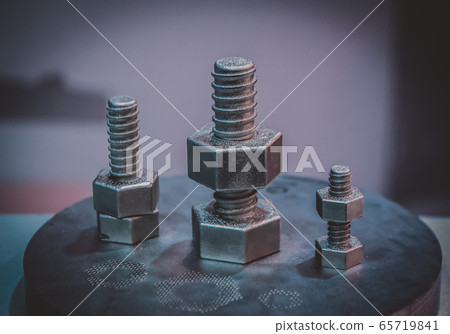 Object printed from metal powder on metal 3d printer. Object printed from metal powder on metal 3d printer. 65719841