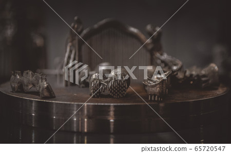 Object printed on metal 3d printer close-up. Object printed on metal 3d printer close-up. 65720547