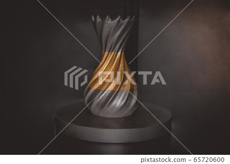 Object printed on metal 3d printer close-up. Object printed on metal 3d printer close-up. 65720600