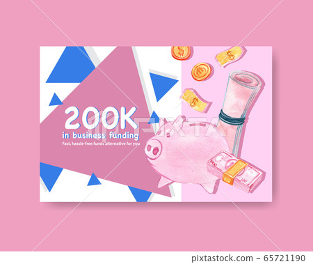 Facebook design template with Piggy bank with Facebook design template with Piggy bank with 65721190