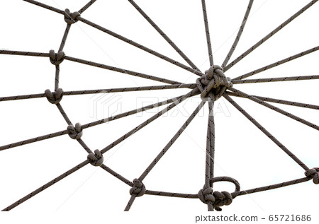 many ropes and one big knot close up 65721686