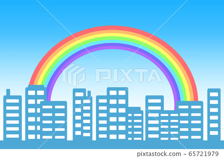 建築背景矩形彩虹 建築背景矩形彩虹 65721979