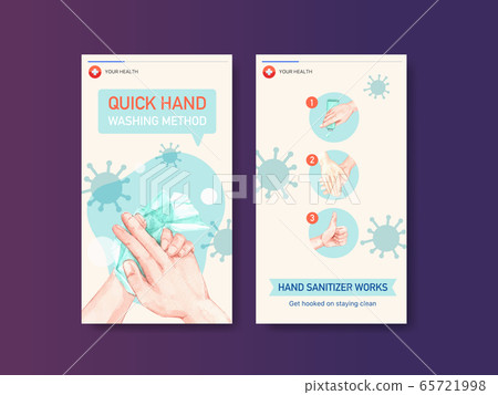 Hand sanitizer instagram template design with 65721998
