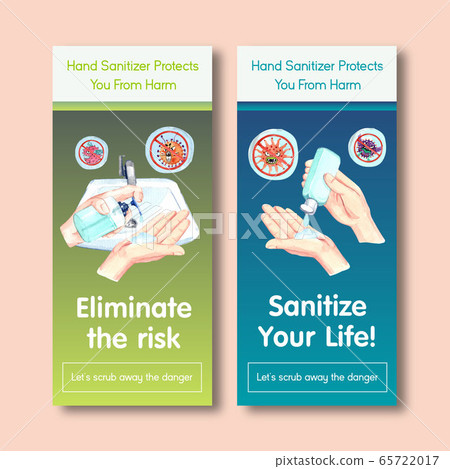 Hand sanitizer flyer template design with protect 65722017