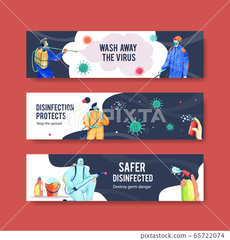 Disinfection banner design with Disinfection banner design with 65722074