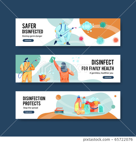 Disinfection banner design with Disinfection banner design with 65722076